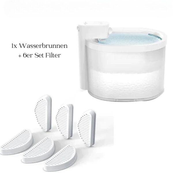 Automatischer, kabelloser Wasserspender für Haustiere mit innovativer Filtrationstechnologie - bis zu 120 Tage Akkulaufzeit