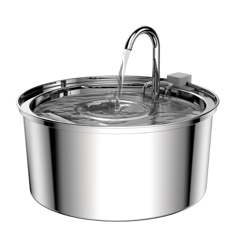 Edelstahl Wasserspender - Automatik Brunnen für Haustiere, 3.2 Liter