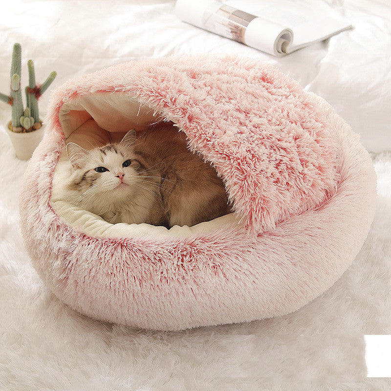 Hunde und Katzen Bett - Runde Plüsch Höhle für Haustiere