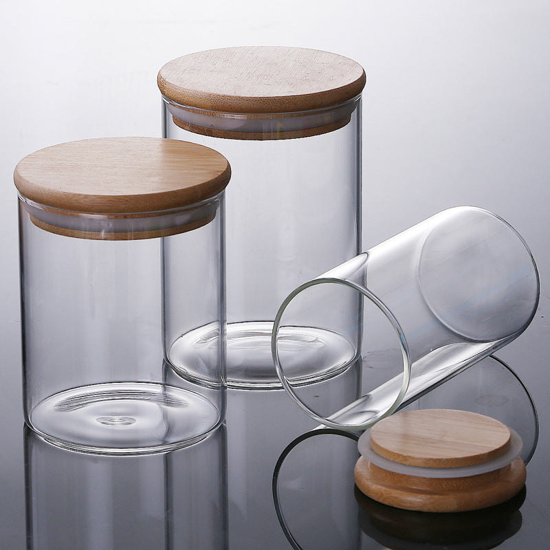 Vorratsbehälter aus Glas mit Bambusdeckel