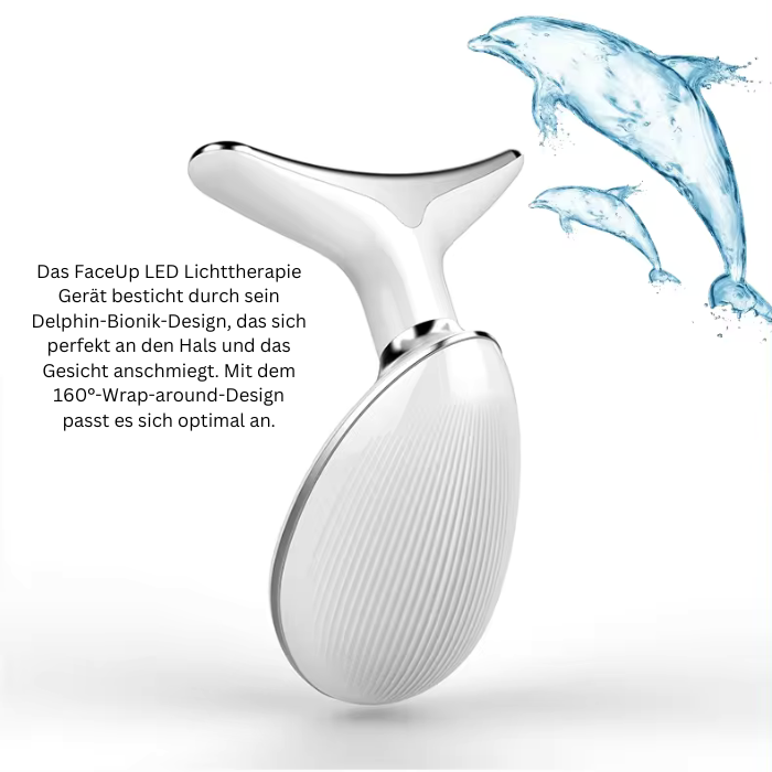 FaceUp - Hals und Gesicht LED Lichttherapie mit EMS-Funktion zur Hautoptimierung