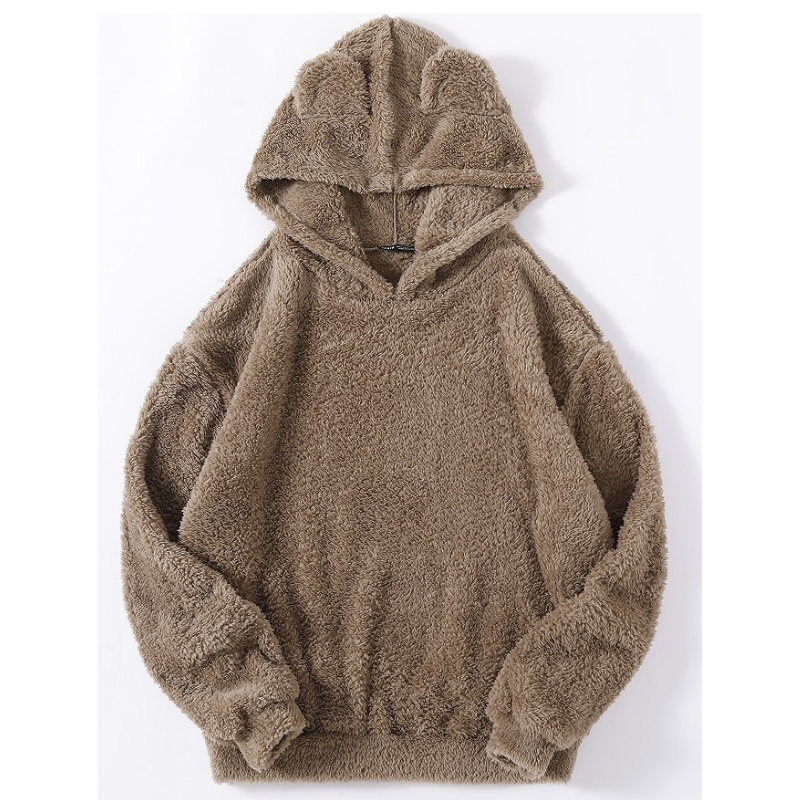 Flauschiger Hoodie mit Ohrenkaputze